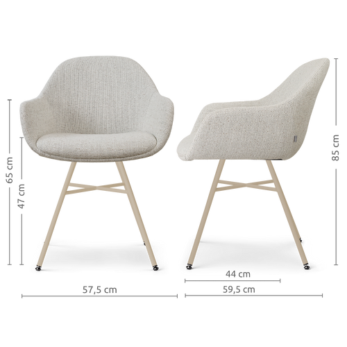 Nolon Noa-Mae eetkamerstoel beige gemêleerd - beige onderstel