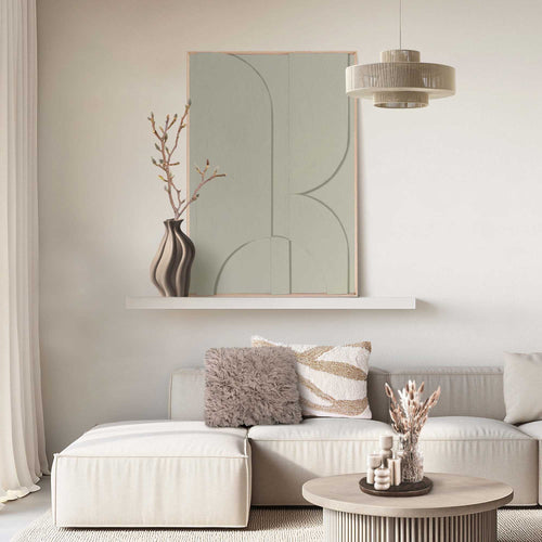 Reinders Mars Sage Green schilderij 3d art -  groen - woonkamer - 100x70cm