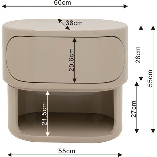 Kare Design Nachtkastje Groove taupe