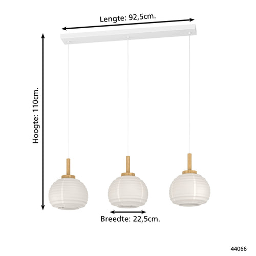 EGLO hanglamp Summerhill - e27 - staal;hout;papier - wit;bruin - vtwonen shop