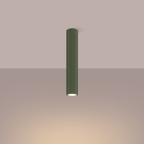 Sollux Lighting Plafondlamp KARBON 40 olijfgroen - 6,5x6,5x40cm