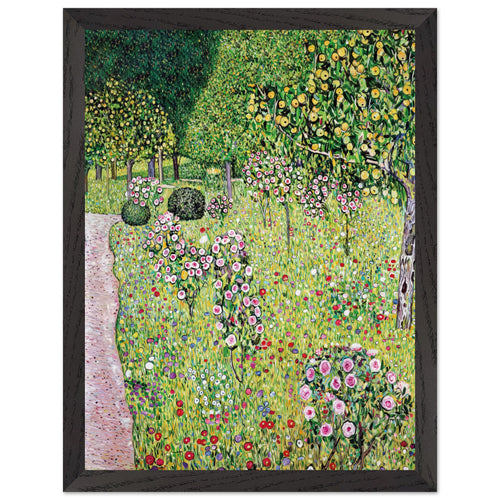 Artfulprints Poster met Lijst Gustav Klimt - Orchard with roses   - 30x40 cm - Groen