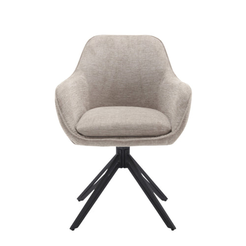 StarFurn Eetkamerstoel Jens - Beige Stof - Draaibaar - Set van 2 - vtwonen shop