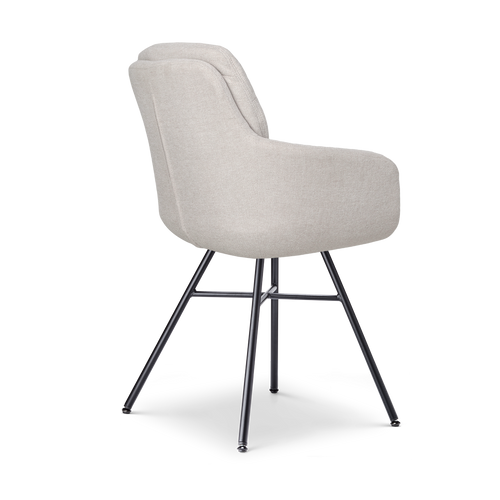 Nolon Noa-Mia Eetkamerstoel Beige - met Armleuning - Zwart