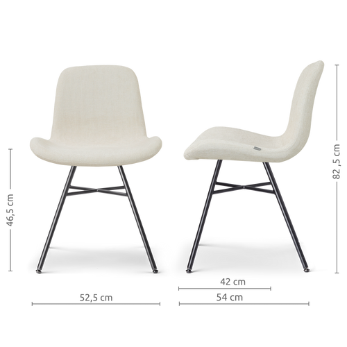 Nolon Noa-Fé eetkamerstoel cottonbeige - zwart onderstel - vtwonen shop