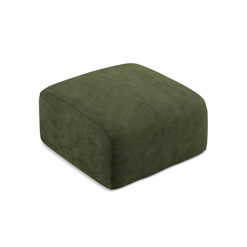LaMiaSofa Poef Savona - chenille stof - olijf - 65x65x40