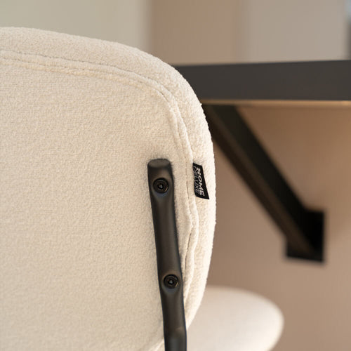 HOME DELUXE CELDA Bouclé Fluweel - Set van 3 Wit | Barstoelen