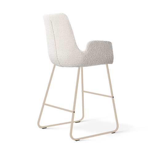 Nolon Nino-Eef barkruk bouclé beige - beige onderstel - 65 cm