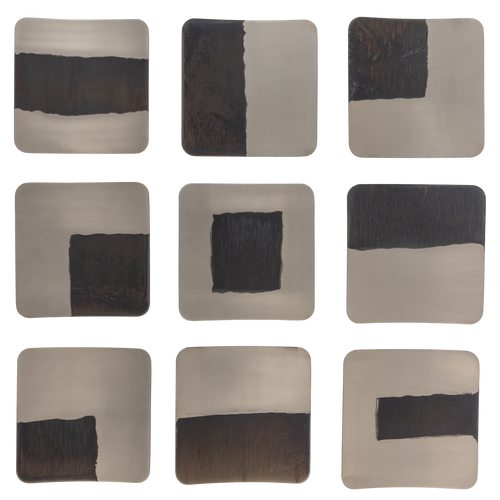 WOOOD wanddeco set Nami - Metaal - Nikkel - 25x25x25