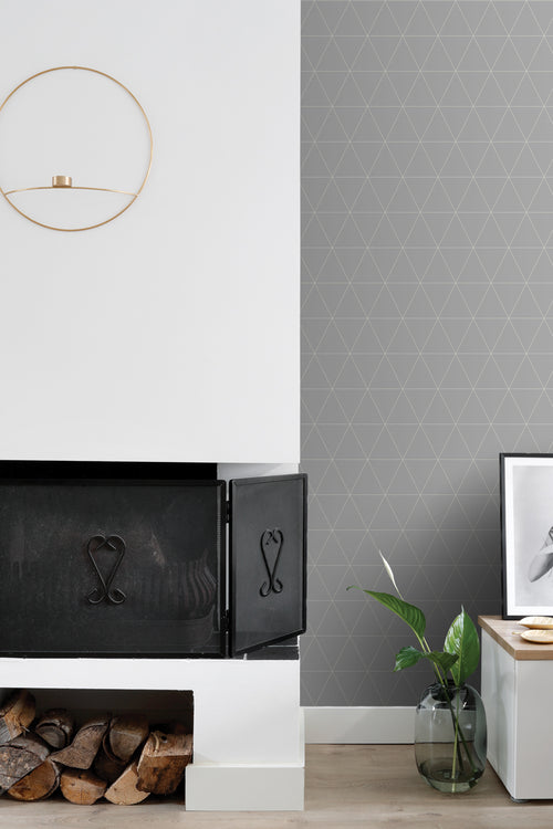 ESTAhome behang grafische driehoeken warm grijs - 50 x 900 cm - 139813 - vtwonen shop