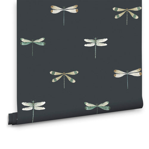 Sophie Allport Vliesbehang Kinderkamer - Watercolour Dragonfly Oundle Navy