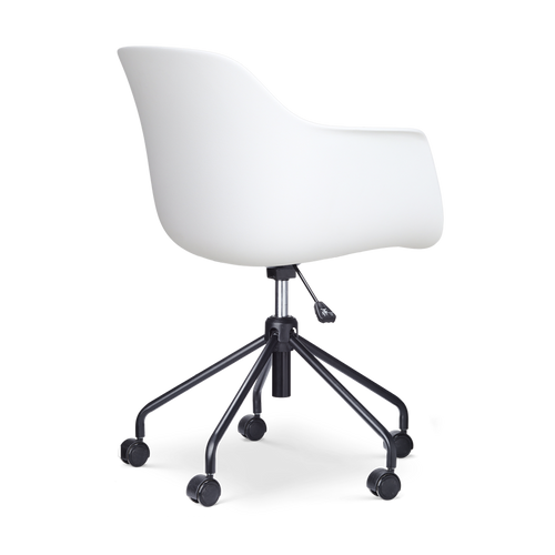 Nolon Nout-Puk Bureaustoel Wit - met Armleuning - Zwart Onderstel - vtwonen shop