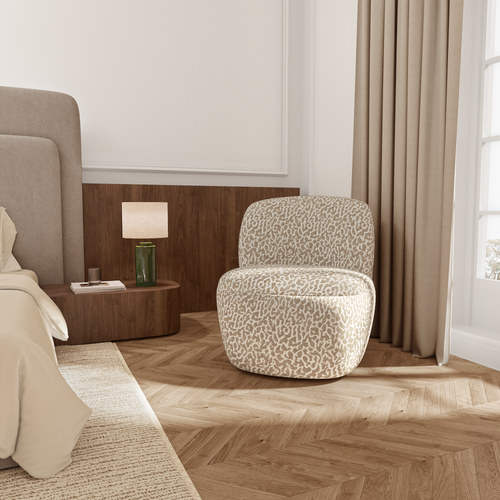 Premium Interiors - Draaistoel COMI - stof met patroon  beige 65cm