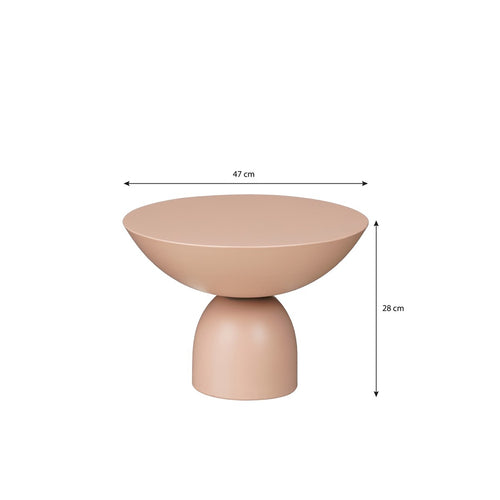 Mica Decorations Celise Bijzettafel - H28 x Ø47 cm - Metaal - Lichtroze