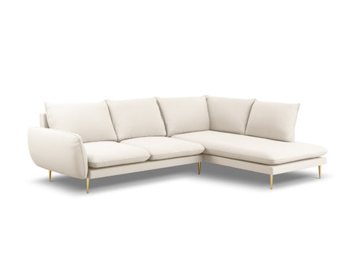 Cosmopolitan Design rechter hoekbank Vienna 6-zits, boucle, beige - 185x275x95cm