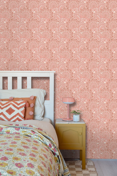 ESTAhome behang vintage bloemen terracotta roze - 50 x 900 cm - 131086 - vtwonen shop