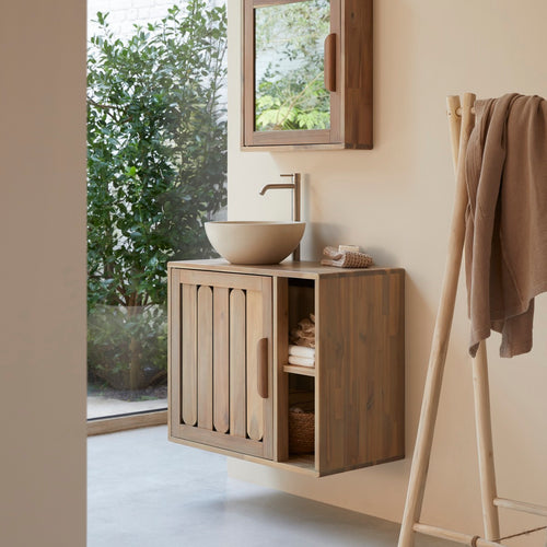Tikamoon Badkamermeubel van massief acaciahout 80 cm - Naturel