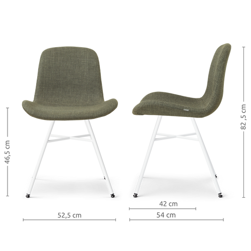 Nolon Noa-Fé eetkamerstoel forestgroen - wit onderstel - vtwonen shop