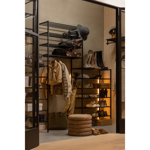 WOOOD schoenenrek Ferro - Metaal - Zwart - 80x85x35