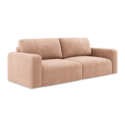 LaMiaSofa 3-zits slaapbank Ostia - chenille stof - perzik - 244x102x79