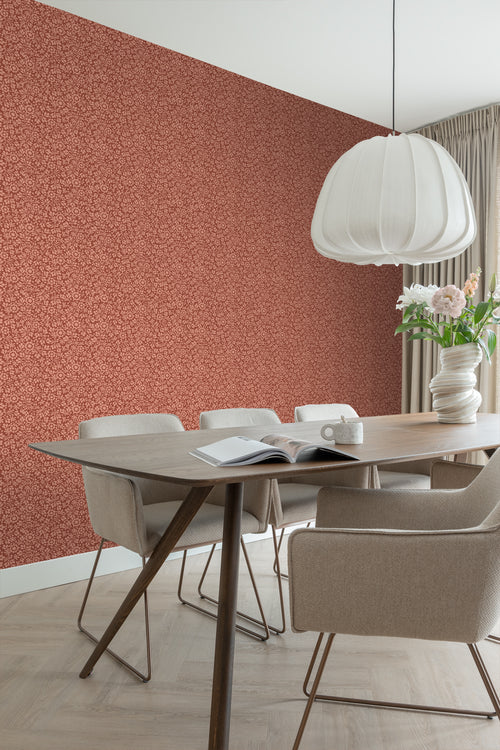 ESTAhome behang bloemetjes terracotta - 50 x 900 cm - 131671 - vtwonen shop