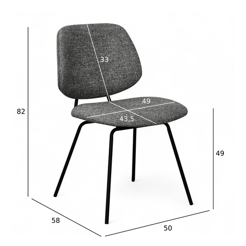 Furnhouse eetkamerstoel Sofia - Grijs - Stof (Bouclé) - Set van 6