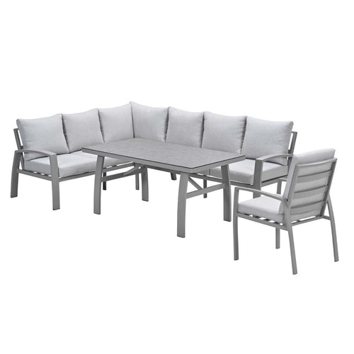 Garden Impressionslounge dining set Cameron 4-delig links incl stoel - taupe
