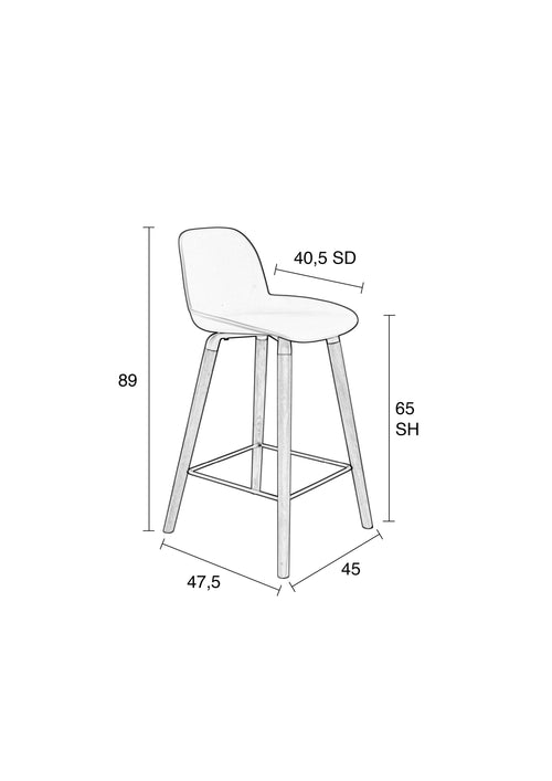 Zuiver Albert Kuip Barkruk 65 cm Donkergrijs - Set van 2 - vtwonen shop