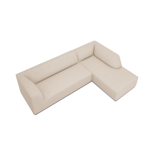 Cosmopolitan Design - Modulaire hoekbank rechts Siena 4-zits, structurele stof beige - 180x273x69cm