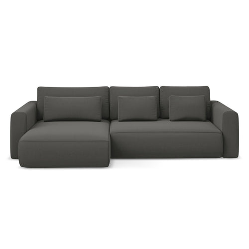 LaMiaSofa hoekbank links Perugia - velours - staal - 278x149x82