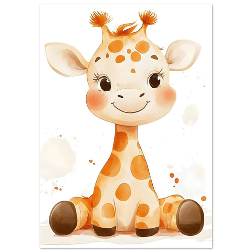 Artfulprints  Schattige baby giraffe   poster A4 21x29.7 cm - vtwonen shop