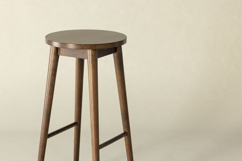 Nest living Jur houten barkruk donkerbruin - 75 cm - Set van 2