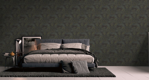 Livingwalls behang ornamenten zwart, blauw, geel en goud - 53 cm x 10.05 m - AS-391195 - vtwonen shop