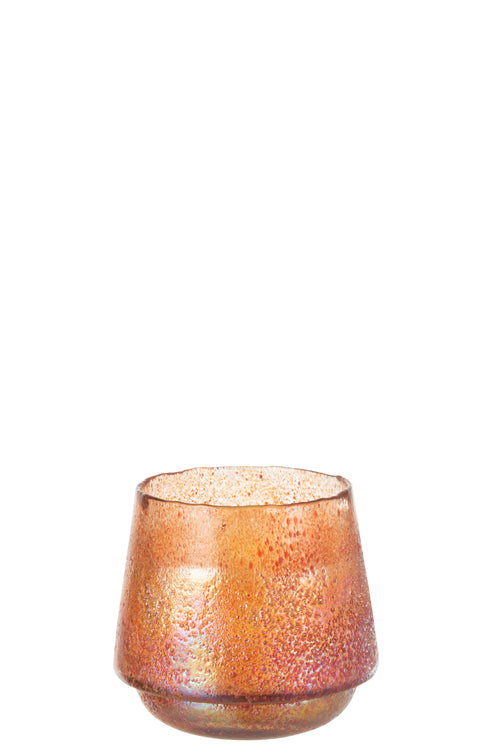 J-Line kaarshouder Stippen - glas - oranje - large - vtwonen shop