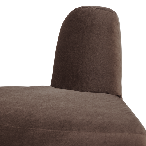 WOOOD eetbank hoek rond rugleuning Mojo Base - Velvet - Bruin - 83x76x76