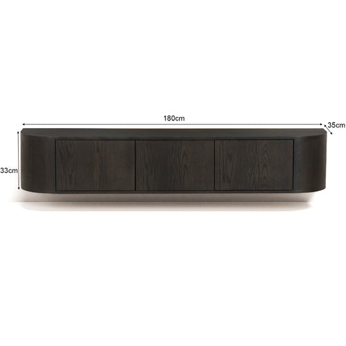 Livingfurn tv-meubel Novero Zwevend - bruin - 35x180x33