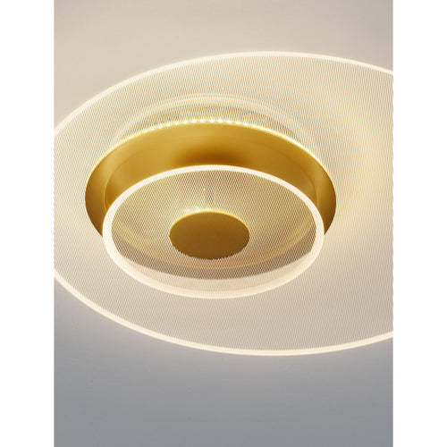 Nova Luce COPO Geïntegreerde LED-plafondlamp, halfverzonken, messing goud, Triac dimbaar, 29W, 19L05m, 3000K