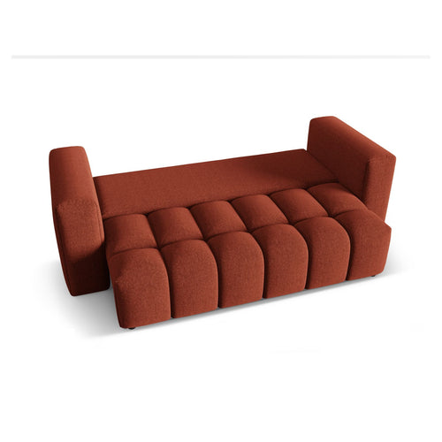 Cosmopolitan Design - Slaapbank met opbergdoos Verona 3-zits, structurele stof koraal - 98x252x85cm