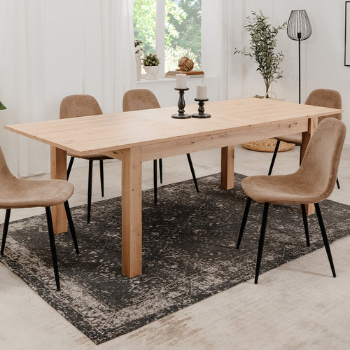 Calicosy - BERGEN Uitschuifbare eettafel - Naturel - 90x160x75 cm