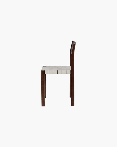 noo.ma Toli Chair - minimalistische eetkamerstoel, massief beukenhout, gevlochten katoenzitting, mat transparant afgewerkt