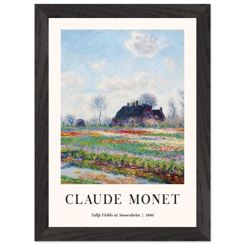 Artfulprints Poster met Lijst Claude Monet - Tulip fields at Sassenheim   - A4 21x29.7 cm - Meerkleurig