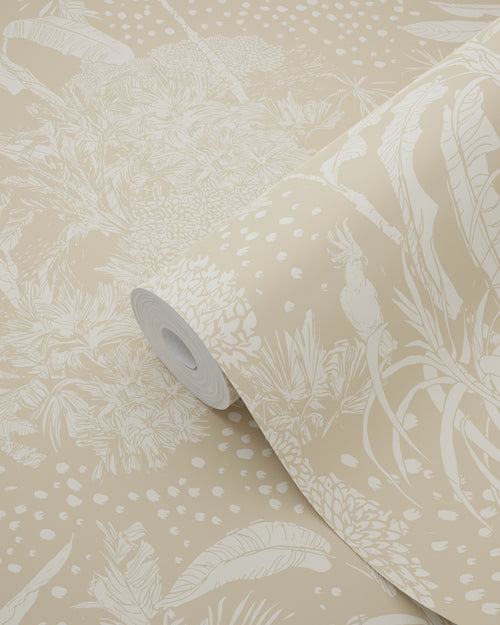 ESTAhome behang tropische bladeren lichtbeige - 50 x 900 cm - 139888