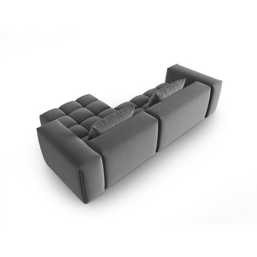 Cosmopolitan Design - Modulaire hoekbank rechts Verona 3-zits, flueel warm grijs - 145x260x70cm