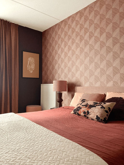 Origin Wallcoverings behang 3D-motief terracotta roze - 53 cm x 10.05 m - 347937
