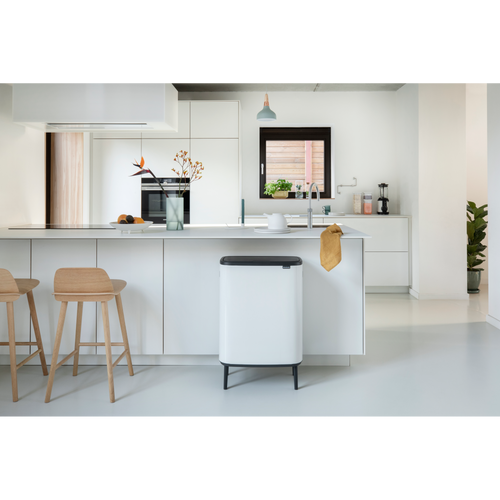 Brabantia Bo Touch Bin Hi, met 2 binnenemmers, 2 x 30 liter - White