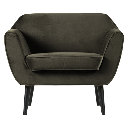 WOOOD fauteuil Rocco - Velvet - Warm Groen - 75x92x81
