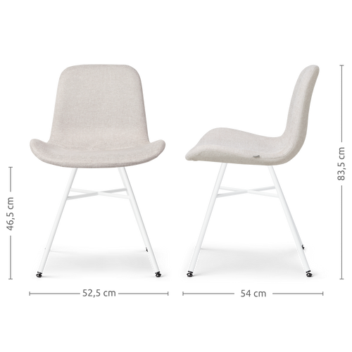 Nolon Noa-Fé Eetkamerstoelen Set van 2 - Beige - Witte Poten - vtwonen shop