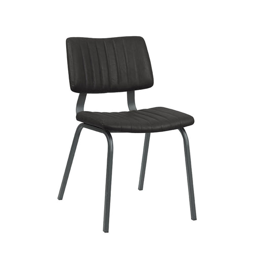 LABEL51 Eetkamerstoel Gusto - Zwart PU-Leer - Set van 2