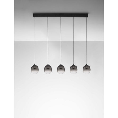 Nova Luce KITA Hanglamp voor aan het plafond, rookgrijs/zandzwart, Triac dimbare LED, 28W, 2222lm, 3000K