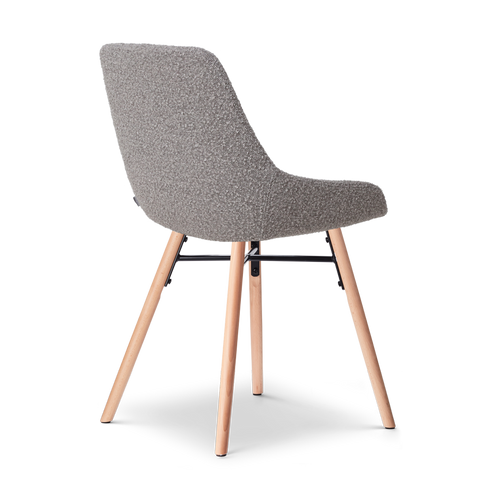 Nolon Nena-Isa Eetkamerstoelen Set van 2 - Bouclé Taupe - Houten Poten - vtwonen shop